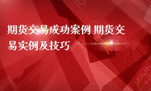 期货交易成功案例 期货交易实例及技巧