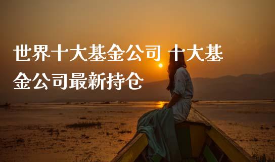 世界十大基金公司 十大基金公司最新持仓
