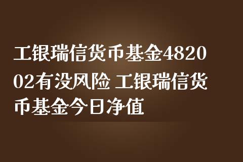 工银瑞信货币基金482002有没风险 工银瑞信货币基金今日净值