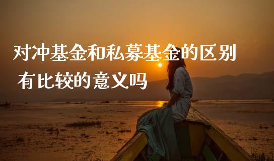 对冲基金和私募基金的区别 有比较的意义吗