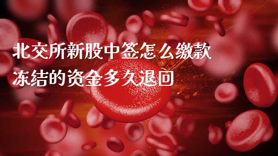 北交所新股中签怎么缴款 冻结的资金多久退回