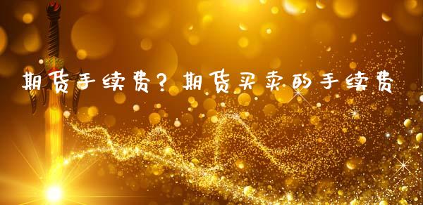 期货手续费? 期货买卖的手续费