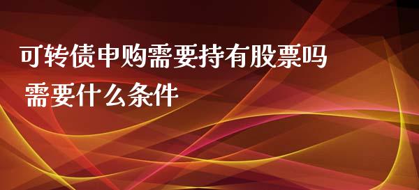 可转债申购需要持有股票吗 需要什么条件