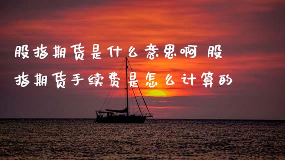 股指期货是什么意思啊 股指期货手续费是怎么计算的