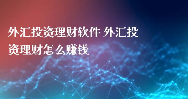 外汇投资理财软件 外汇投资理财怎么赚钱