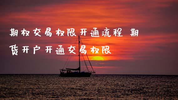 期权交易权限开通流程 期货开户开通交易权限