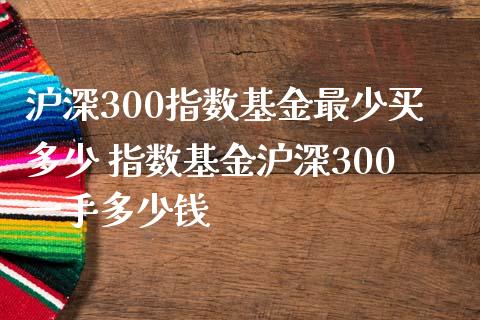沪深300指数基金最少买多少 指数基金沪深300一手多少钱