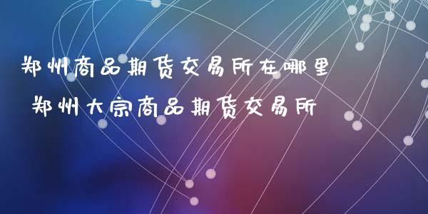 郑州商品期货交易所在哪里 郑州大宗商品期货交易所