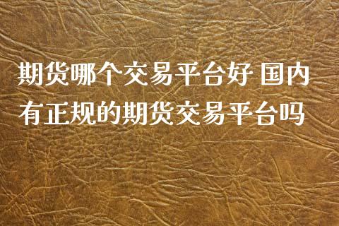 期货哪个交易平台好 国内有正规的期货交易平台吗