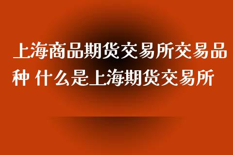 上海商品期货交易所交易品种 什么是上海期货交易所