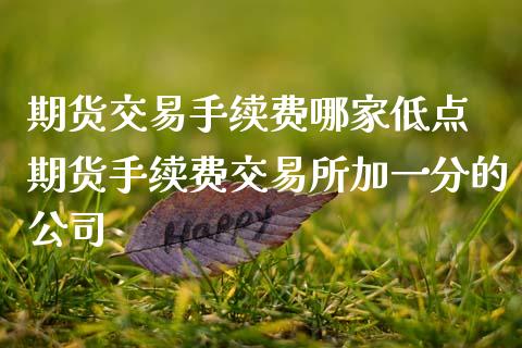 期货交易手续费哪家低点 期货手续费交易所加一分的公司