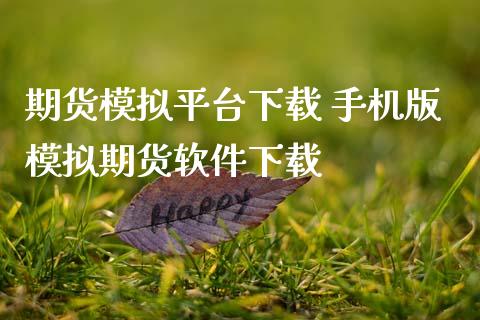 期货模拟平台下载 手机版模拟期货软件下载