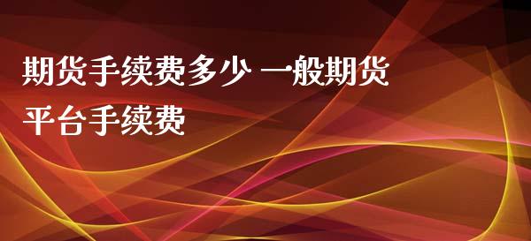 期货手续费多少 一般期货平台手续费