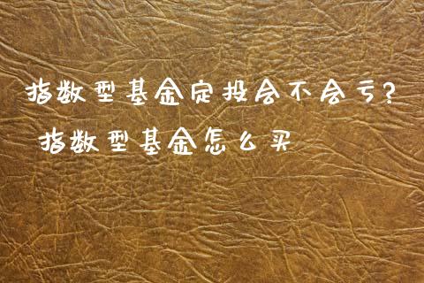 指数型基金定投会不会亏? 指数型基金怎么买