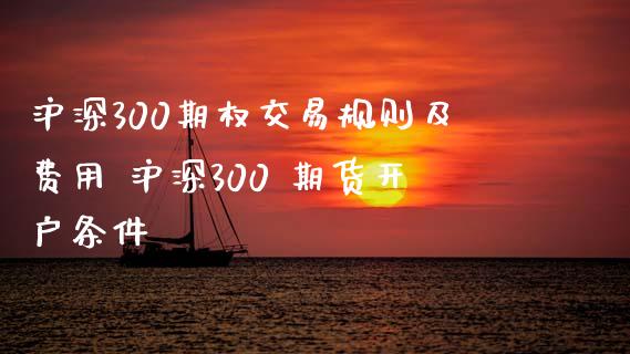 沪深300期权交易规则及费用 沪深300 期货开户条件