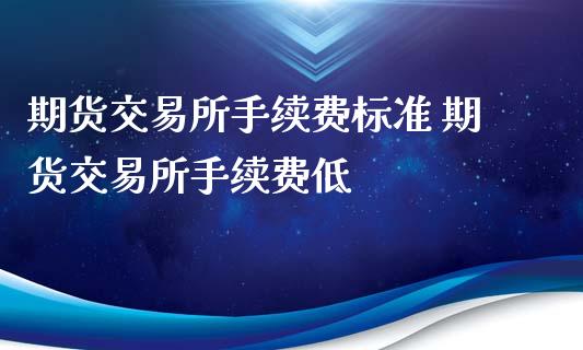 期货交易所手续费标准 期货交易所手续费低