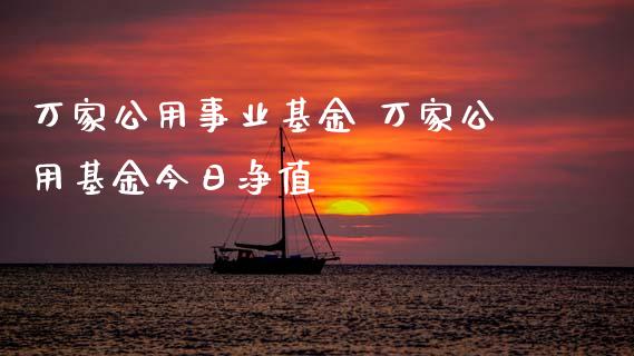 万家公用事业基金 万家公用基金今日净值