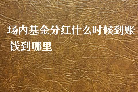 场内基金分红什么时候到账 钱到哪里