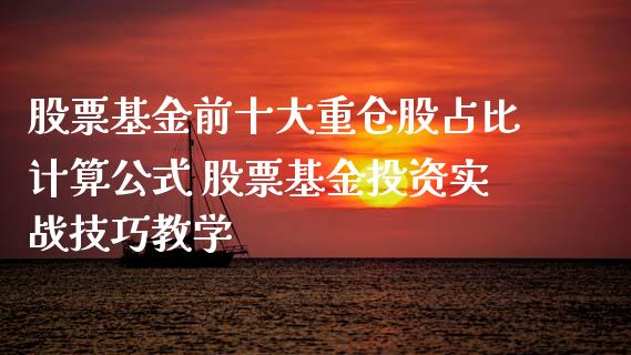 股票基金前十大重仓股占比计算公式 股票基资实战技巧教学