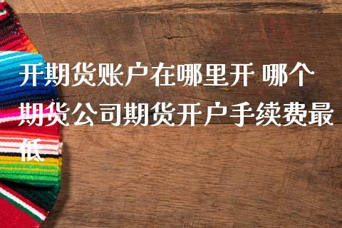 开期货账户在哪里开 哪个期货公司期货开户手续费最低