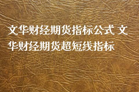 财经期货指标公式 财经期货超短线指标