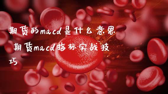 期货的macd是什么意思 期货macd指标实战技巧