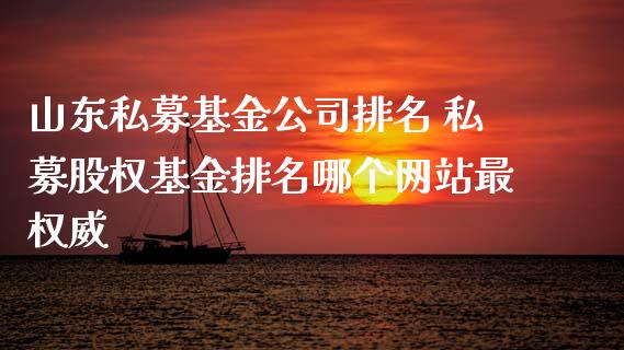 山东私募基金公司排名 私募股权基金排名哪个网站最权威