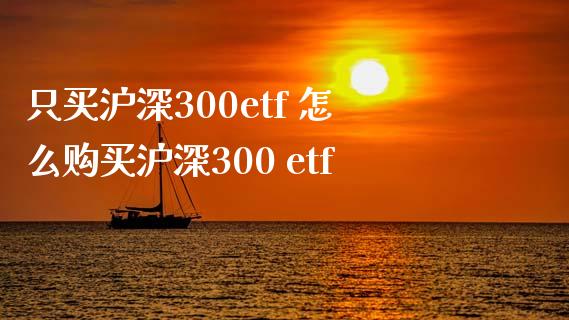 只买沪深300etf 怎么购买沪深300 etf