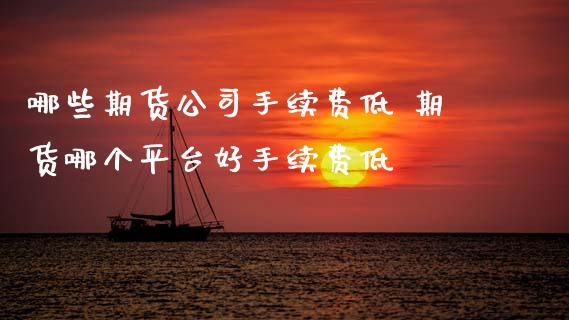 哪些期货公司手续费低 期货哪个平台好手续费低
