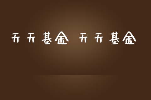 天天基金 天天基金
