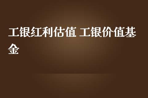 工银红利估值 工银价值基金