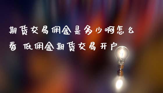 期货交易佣金是多少啊怎么看 低佣金期货交易开户