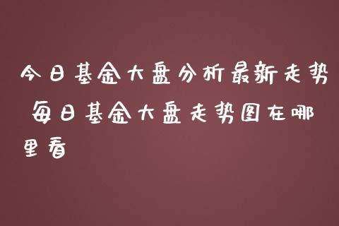 今日基金大盘分析最新走势 每日基金大盘走势图在哪里看