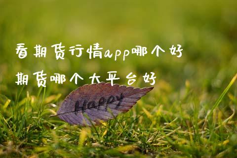 看期货行情app哪个好 期货哪个大平台好