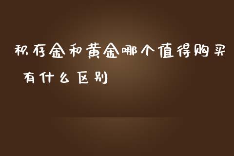 积存金和黄金哪个值得购买 有什么区别