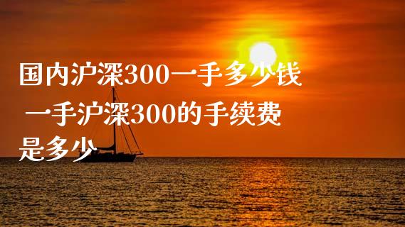 国内沪深300一手多少钱 一手沪深300的手续费是多少