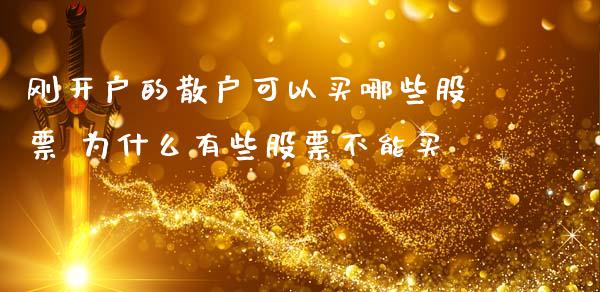 刚开户的散户可以买哪些股票 为什么有些股票不能买