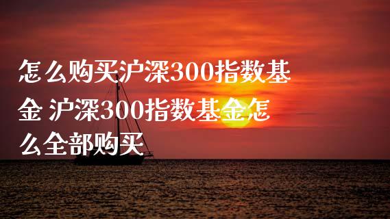 怎么购买沪深300指数基金 沪深300指数基金怎么全部购买