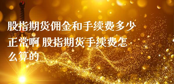 股指期货佣金和手续费多少正常啊 股指期货手续费怎么算的