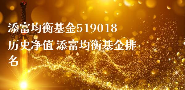 添富均衡基金519018历史净值 添富均衡基金排名