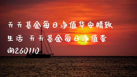 天天基金每日净值华安精致生活 天天基金每日净值查询260110