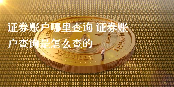 证券账户哪里查询 证券账户查询是怎么查的