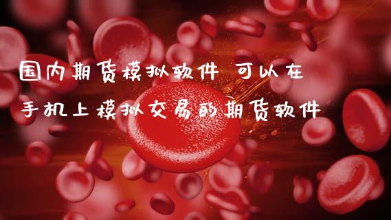 国内期货模拟软件 可以在手机上模拟交易的期货软件