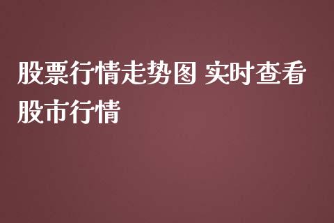 股票行情走势图 实时查看股市行情