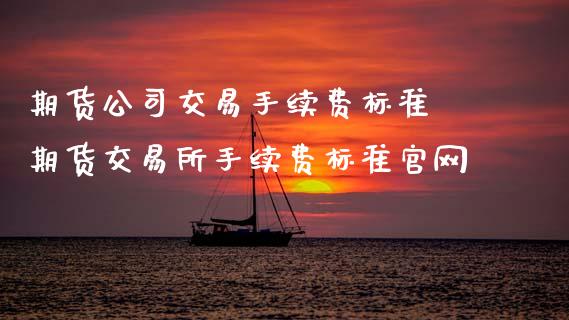期货公司交易手续费标准 期货交易所手续费标准