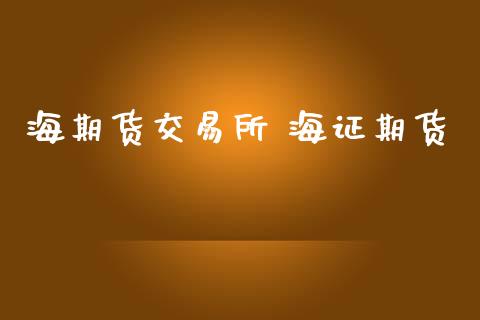 海期货交易所 海证期货