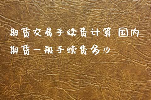 期货交易手续费计算 国内期货一般手续费多少
