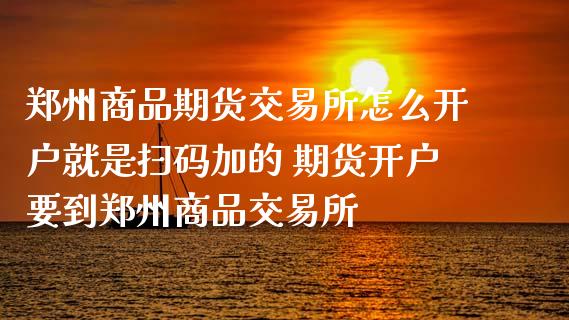 郑州商品期货交易所怎么开户就是扫码加的 期货开户要到郑州商品交易所