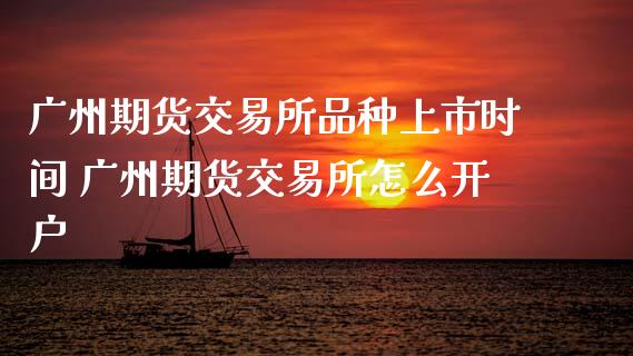 广州期货交易所品种上市时间 广州期货交易所怎么开户