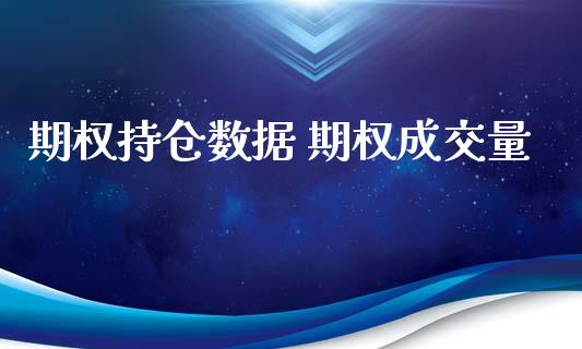 期权持仓数据 期权成交量